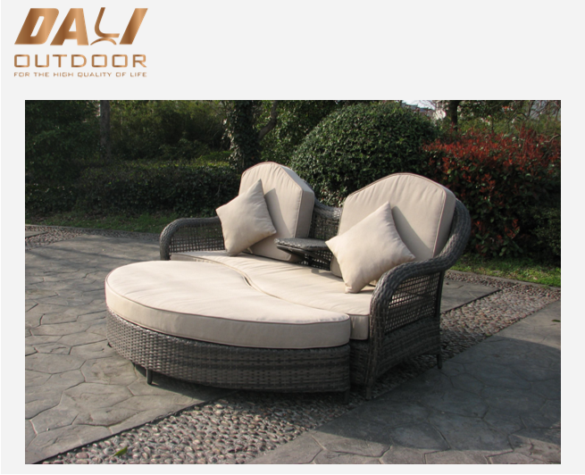 Utendørs 2-delt PE Rattan Wicker Patio Love Seat Lounge Chair Set