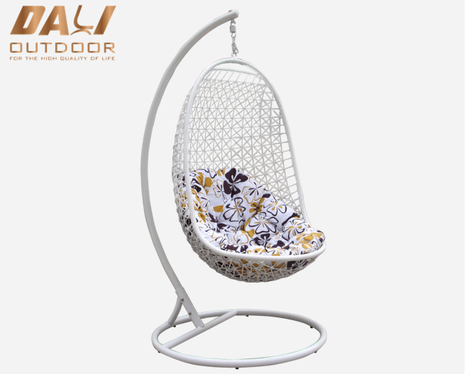 Utemøbler Stål Wicker Egg Form Hengende Hage Patio Husker Stol