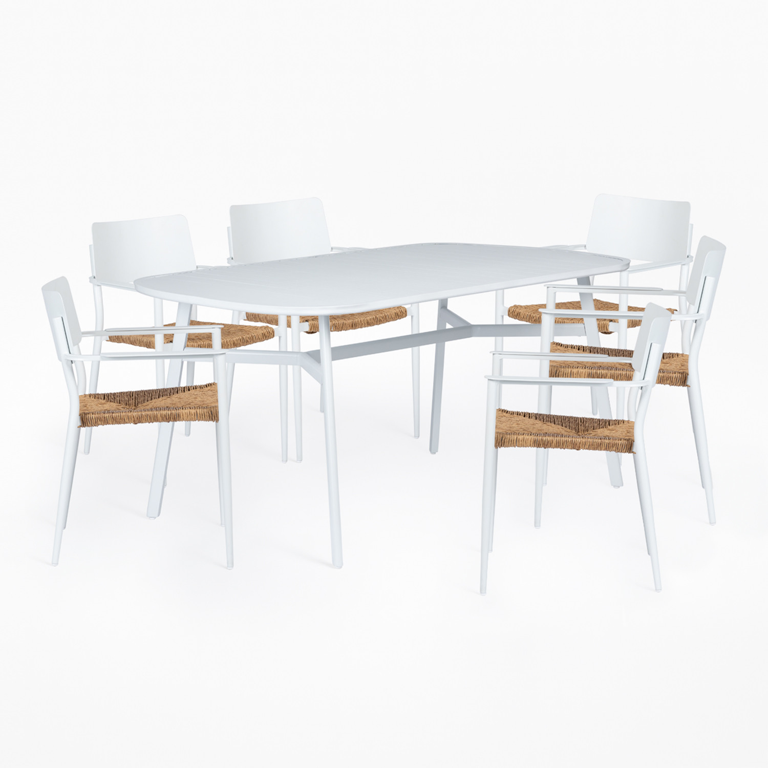 Industriell stil 7 stk PE rotting Aluminium Spisestuesett